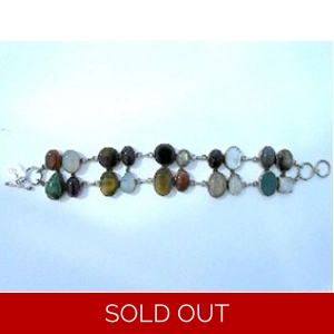 Silver Sterling & 20 Gemstone Bracelet